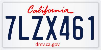 CA license plate 7LZX461