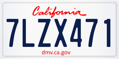 CA license plate 7LZX471