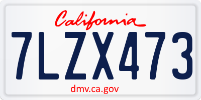 CA license plate 7LZX473