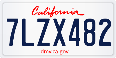 CA license plate 7LZX482