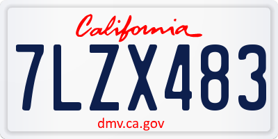 CA license plate 7LZX483