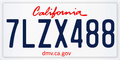 CA license plate 7LZX488