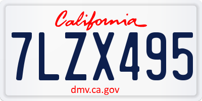 CA license plate 7LZX495