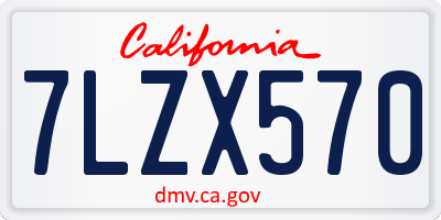 CA license plate 7LZX570