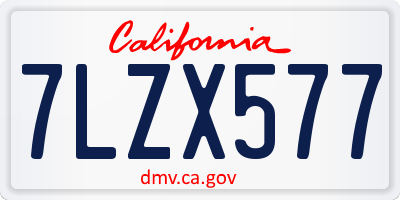 CA license plate 7LZX577