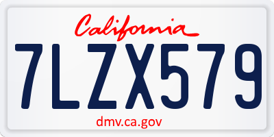 CA license plate 7LZX579