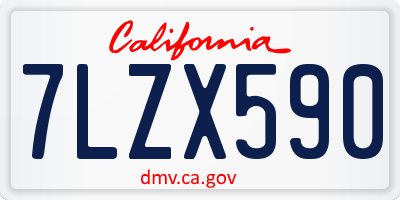 CA license plate 7LZX590