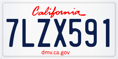 CA license plate 7LZX591