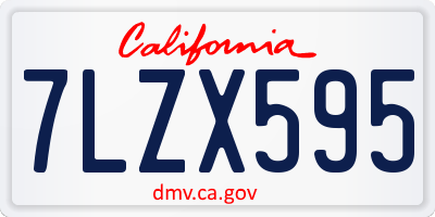 CA license plate 7LZX595
