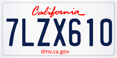 CA license plate 7LZX610