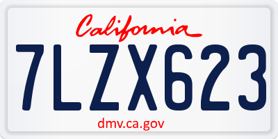 CA license plate 7LZX623