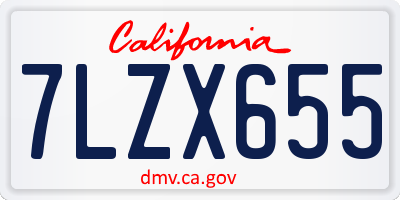 CA license plate 7LZX655