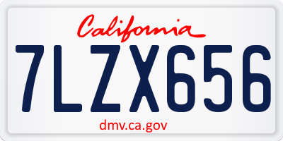 CA license plate 7LZX656