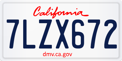 CA license plate 7LZX672