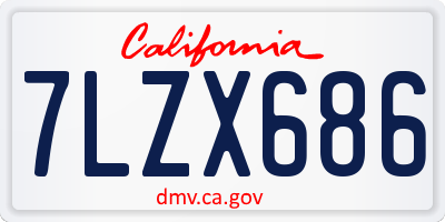 CA license plate 7LZX686