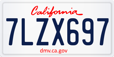 CA license plate 7LZX697