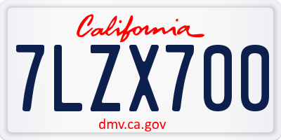 CA license plate 7LZX700