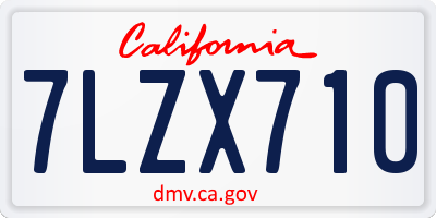 CA license plate 7LZX710