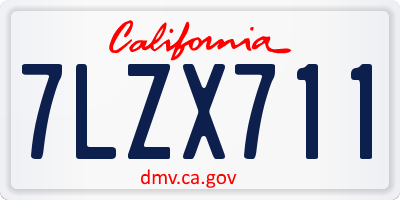CA license plate 7LZX711