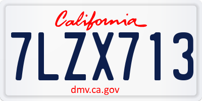 CA license plate 7LZX713