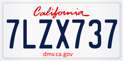 CA license plate 7LZX737