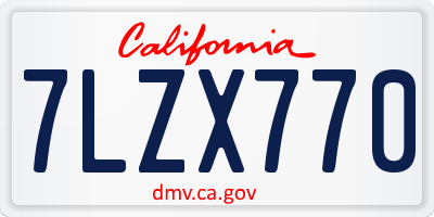 CA license plate 7LZX770