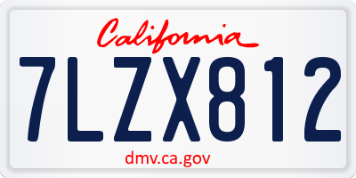 CA license plate 7LZX812