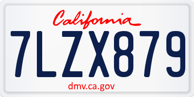 CA license plate 7LZX879