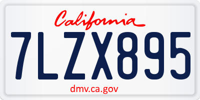 CA license plate 7LZX895