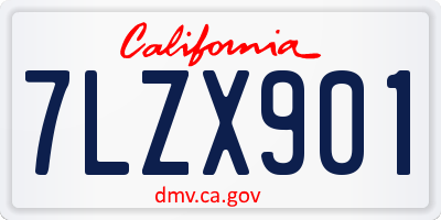 CA license plate 7LZX901