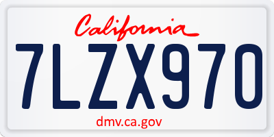 CA license plate 7LZX970