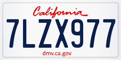 CA license plate 7LZX977