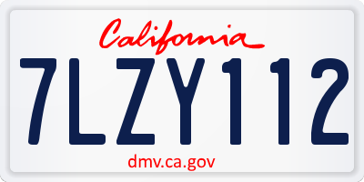 CA license plate 7LZY112