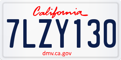 CA license plate 7LZY130