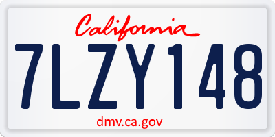 CA license plate 7LZY148