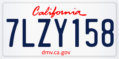 CA license plate 7LZY158