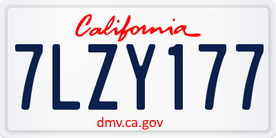 CA license plate 7LZY177