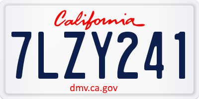CA license plate 7LZY241