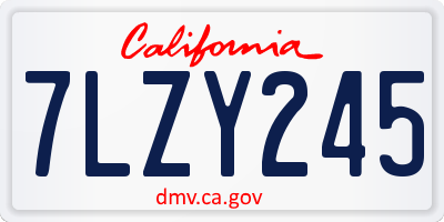 CA license plate 7LZY245