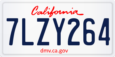 CA license plate 7LZY264