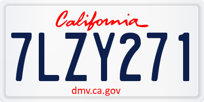 CA license plate 7LZY271