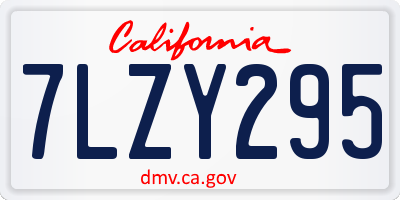 CA license plate 7LZY295