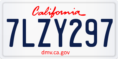 CA license plate 7LZY297