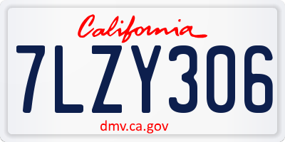 CA license plate 7LZY306