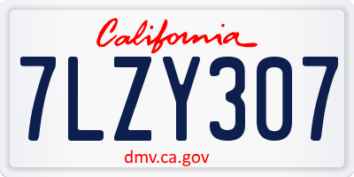 CA license plate 7LZY307