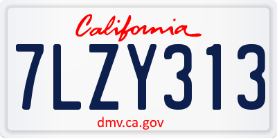CA license plate 7LZY313