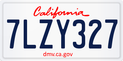 CA license plate 7LZY327
