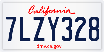 CA license plate 7LZY328