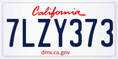 CA license plate 7LZY373