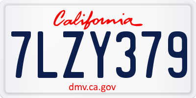 CA license plate 7LZY379